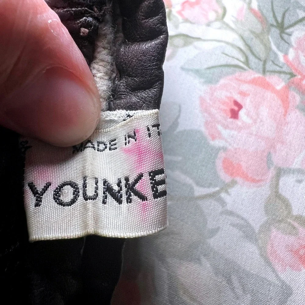 Vintage Younkers Soft Leather Gloves Made in Italy Size 6.5/SM Acrylic Lined